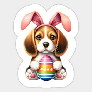 Easter Beagle Dog Sticker